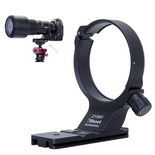 iShoot Metal Lens Collar Tripod Mount Ring Compatible with Nikon Nikkor Z 180-600mm F5.6-6.3 VR, Lens Support Holder Bracket Bottom Arca-Swiss Fit Quick Release Plate for Arca Clamp Head & Stabilizer - Image 1