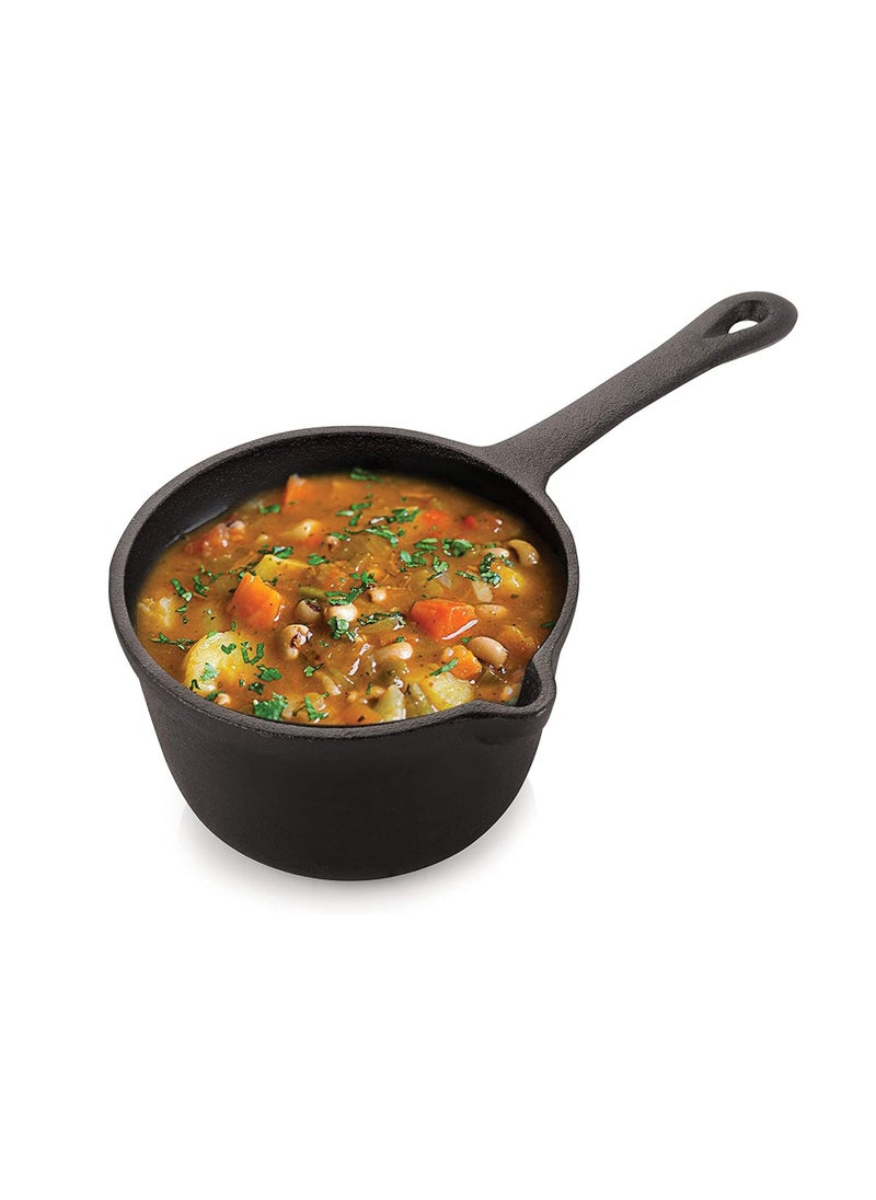 Pre Seasoned Cast Iron Sauce Pan ,15cm, 1Liter