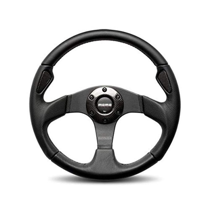 MOMO Jet35Bk0B Jet Black 350 Mm Leather Steering Wheel - Image 5