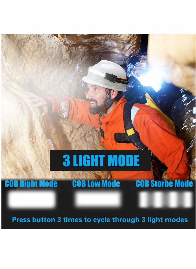 KASTWAVE - Rechargeable Headlamp Flashlight, Bright LED Wide Beam Head Lamp with Adjustable Headband for Adults & Kid, 500Lumen, Red Tail Light, Lightweight Headlight for Camping, Trail Running, Fishing, Hiking - Image 1
