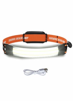 Rechargeable Headlamp Flashlight, Bright LED Wide Beam Head Lamp with Adjustable Headband for Adults & Kid, 500Lumen, Red Tail Light, Lightweight Headlight for Camping, Trail Running, Fishing, Hiking