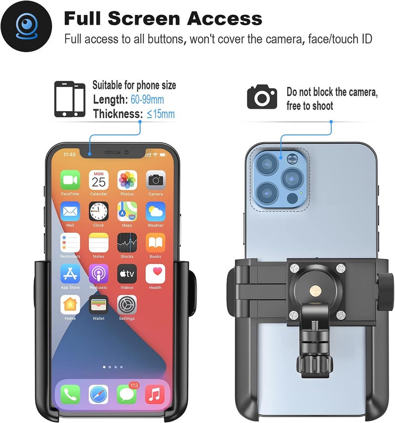 visnfa Upgraded Bike Phone Mount 360° Rotatable Universal Bicycle Motorcycle Scooter Bike Accessories Handlebar Phone Clip Holder for Any Smartphones Between 3.5 and 7.0 inches - Image 3
