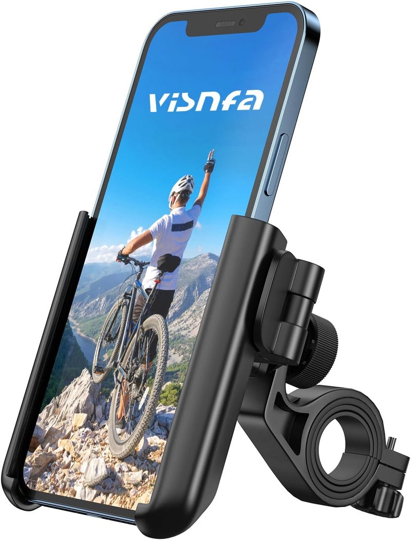 visnfa Upgraded Bike Phone Mount 360° Rotatable Universal Bicycle Motorcycle Scooter Bike Accessories Handlebar Phone Clip Holder for Any Smartphones Between 3.5 and 7.0 inches - Image 1