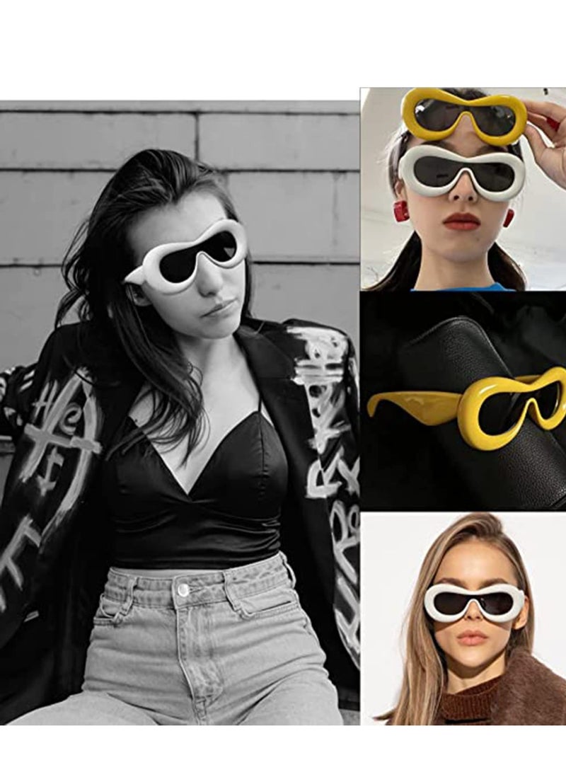 SYOSI 6 Pcs Cute Inflated Sunglasses For Women Men Oval Oversized One Piece Futuristic Thick Frame Glasses Funny Aesthetic Shades - Image 3