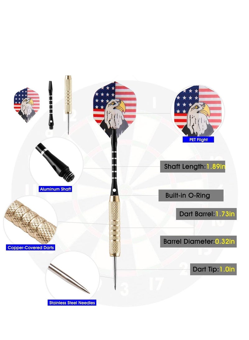 UZOPI 15 Packs Steel Tip Darts 18 Grams With Dart Sharpener And 3 Extra Flights Aluminum Shafts & Brass Barrels Levels In Every Rec Room Man Cave And Game Room  - Image 4