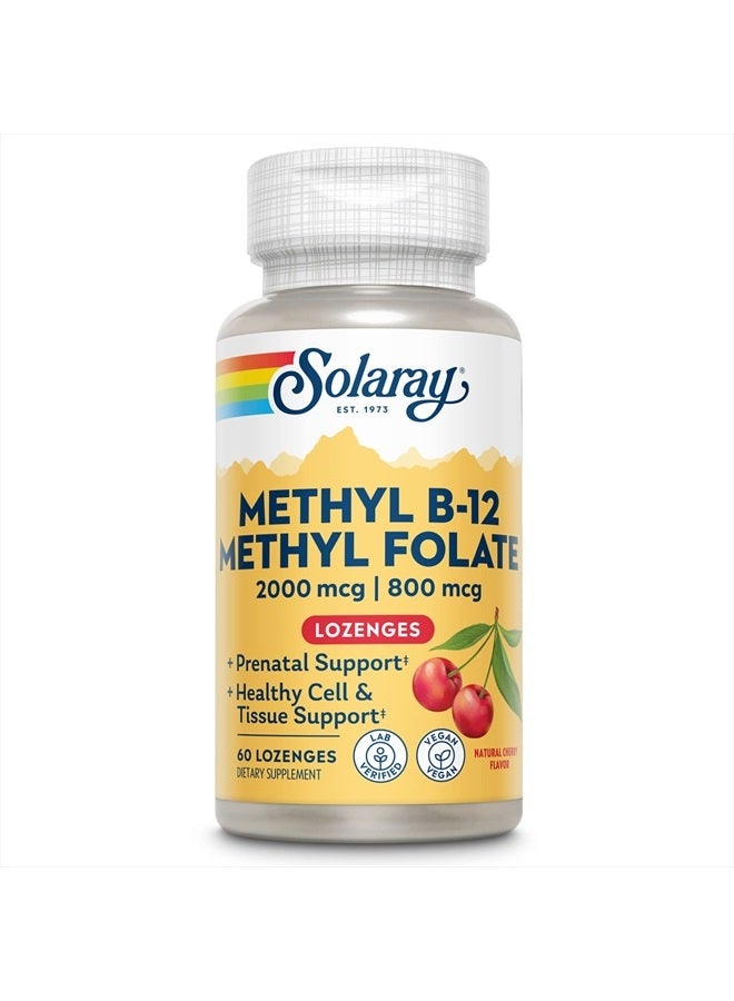 Solaray B-12 + Methyl Folate Lozenges | 60 Count - Image 1