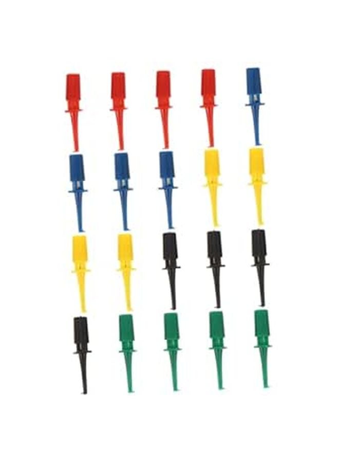 20pcs Multimeter Test Clips with Probe Hooks Red Green Blue Yellow for Electrical Testing - Image 1