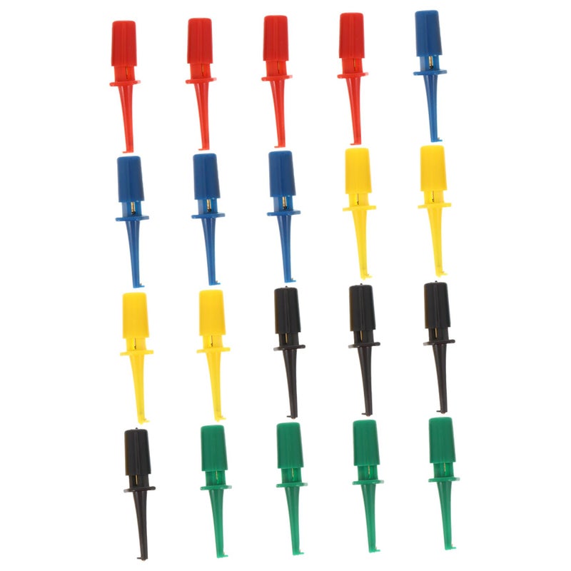 20pcs Multimeter Test Clips with Probe Hooks Red Green Blue Yellow for Electrical Testing - Image 2