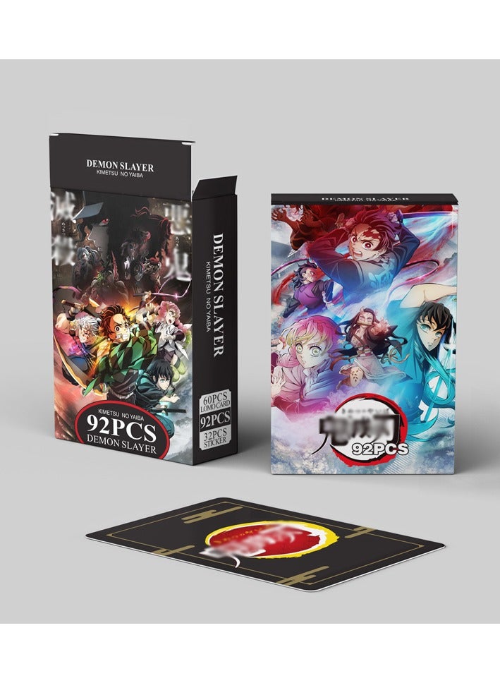 92 Pcs DEMON SLAYER Lomo Cards And Stickers Set