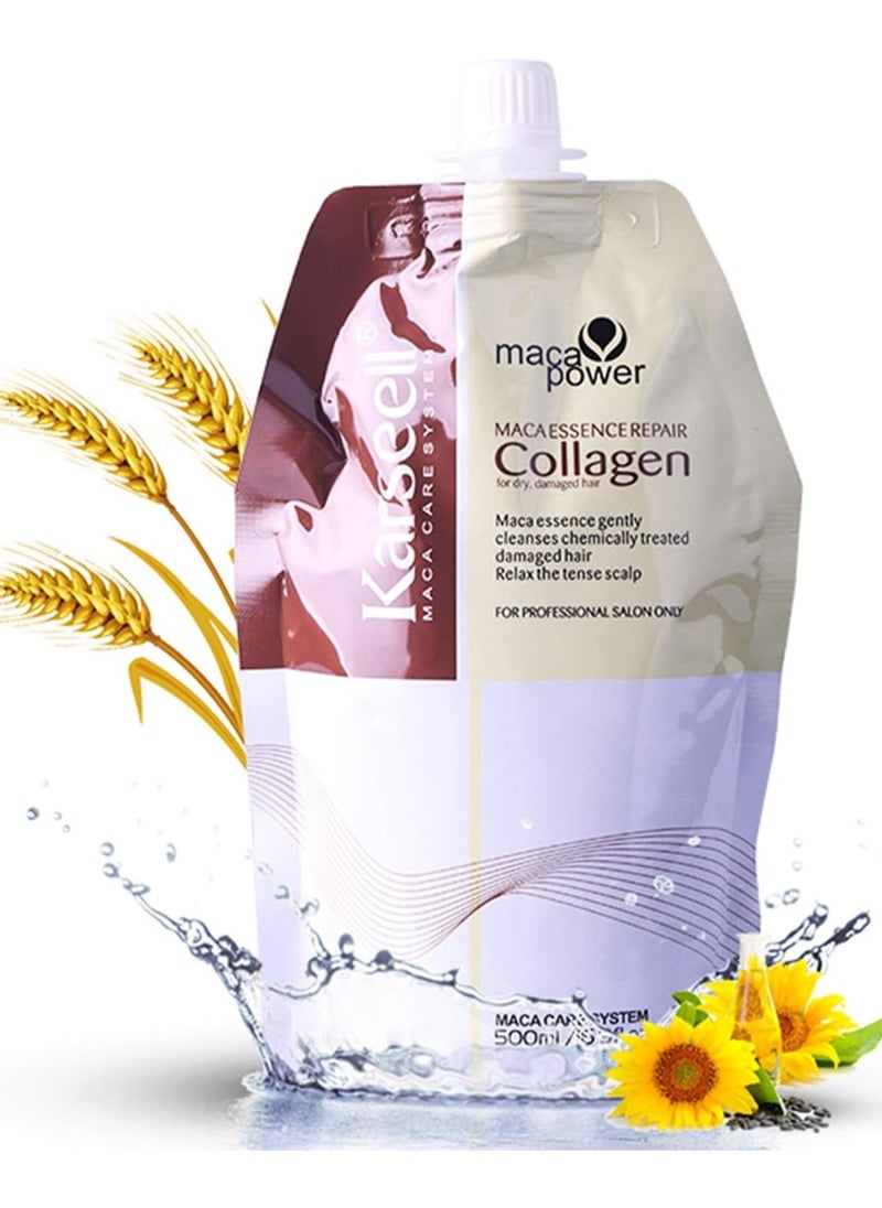 Karseell Collagen Hair Treatment 16.9 Oz 500ml Deep Repairs Conditioner Argan Oil Keratin Hair Treatment for Dry Damaged Curly Bleached & All Hair Types  - Image 1