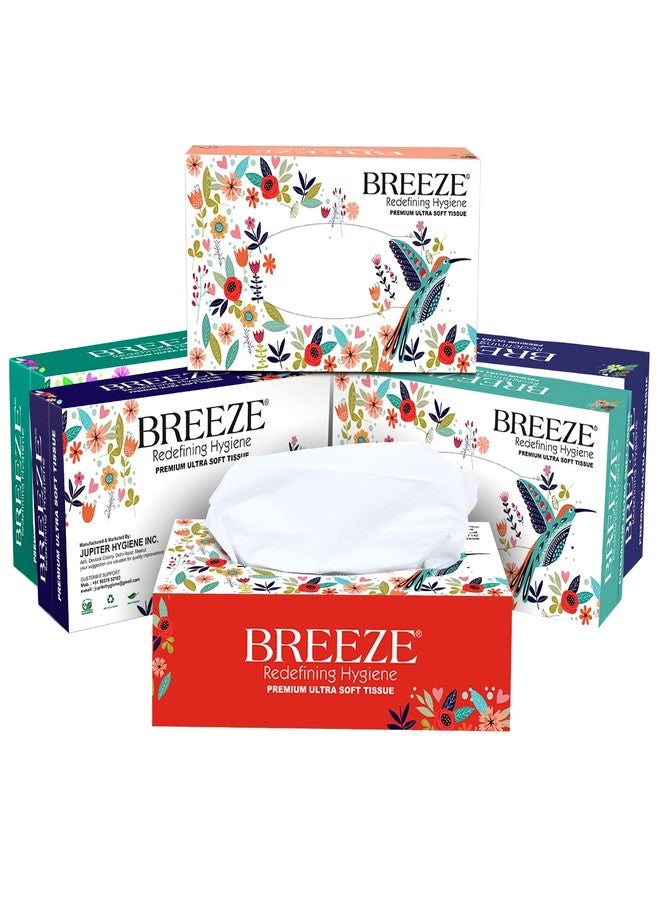 Breeze مناديل وجه بريس BRE022 2 طبقة ناعمة وقابلة للتخلص للاستخدام في المطبخ والسيارات والمكتب والمنزل، 100 سحب لكل منها (عبوة من 6، 600 مناديل) - Image 1