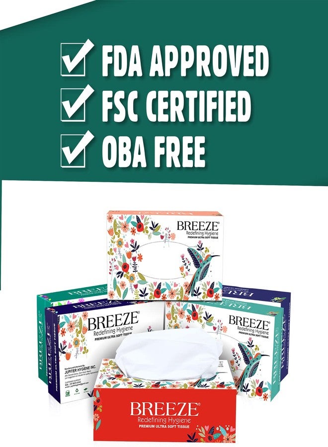 Breeze مناديل وجه بريس BRE022 2 طبقة ناعمة وقابلة للتخلص للاستخدام في المطبخ والسيارات والمكتب والمنزل، 100 سحب لكل منها (عبوة من 6، 600 مناديل) - Image 3