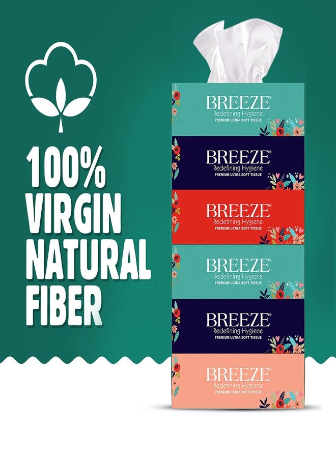 Breeze مناديل وجه بريس BRE022 2 طبقة ناعمة وقابلة للتخلص للاستخدام في المطبخ والسيارات والمكتب والمنزل، 100 سحب لكل منها (عبوة من 6، 600 مناديل) - Image 2