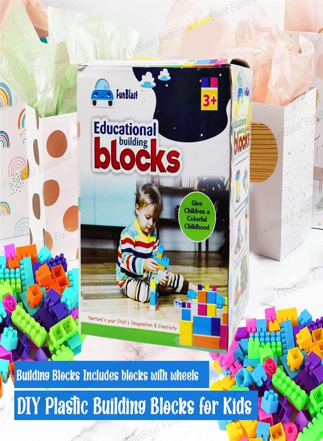 FunBlast DIY Plastic Building Blocks for Kids Building Blocks Toy for Kids Puzzle Games for Kid,Toys for Children Educational & Learning Toy for Kid,Girls & Boys -(250 Pieces Blocks with 38 Wheels) - Image 4