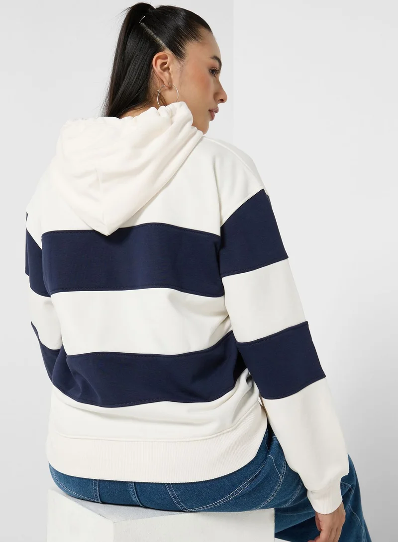 TOMMY JEANS Logo Striped Knitted Hoodie
