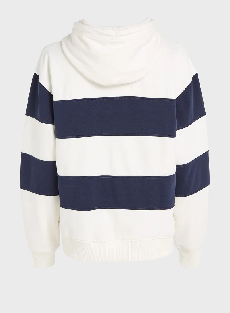 TOMMY JEANS Logo Striped Knitted Hoodie