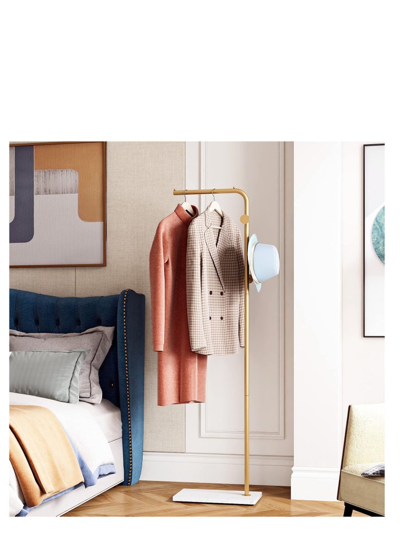 Y&D Coat Rack Freestanding with Natural Marble, 67”Coat Hanger Stand with 3 Hooks Heavy Base Modern Coat Stand for Jackets, Suits, Dress Shirts, Dresses  - Image 1