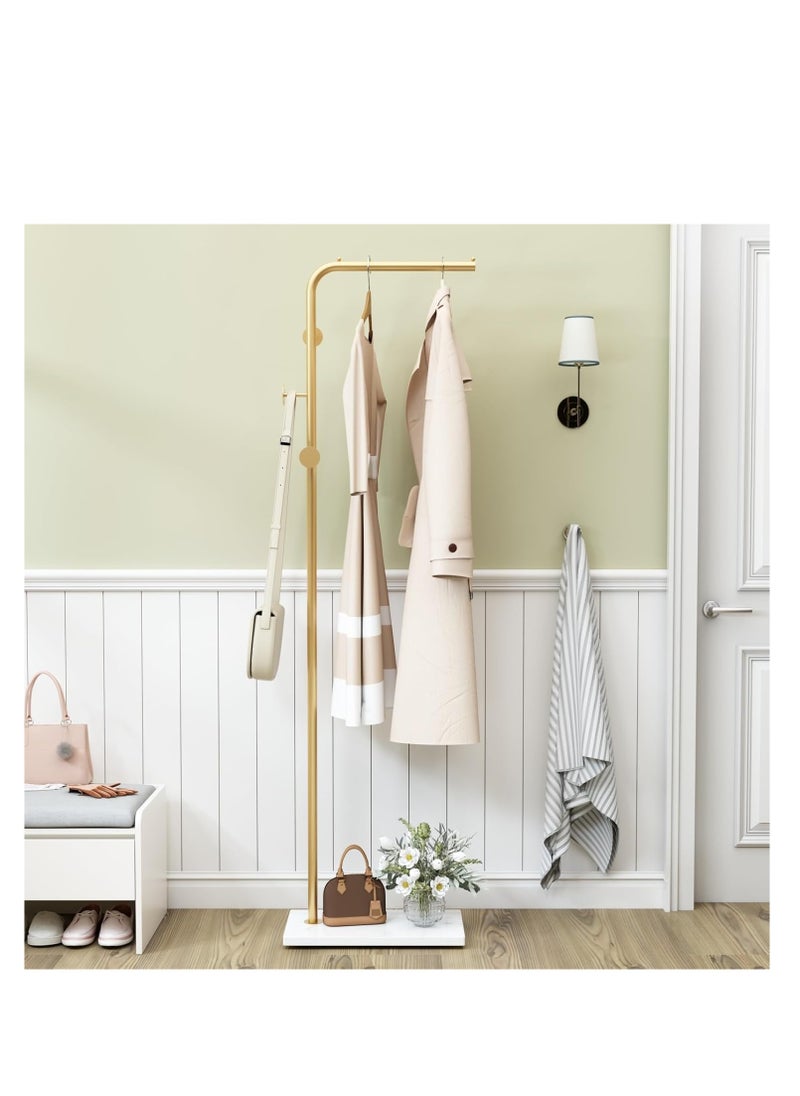 Y&D Coat Rack Freestanding with Natural Marble, 67”Coat Hanger Stand with 3 Hooks Heavy Base Modern Coat Stand for Jackets, Suits, Dress Shirts, Dresses  - Image 5