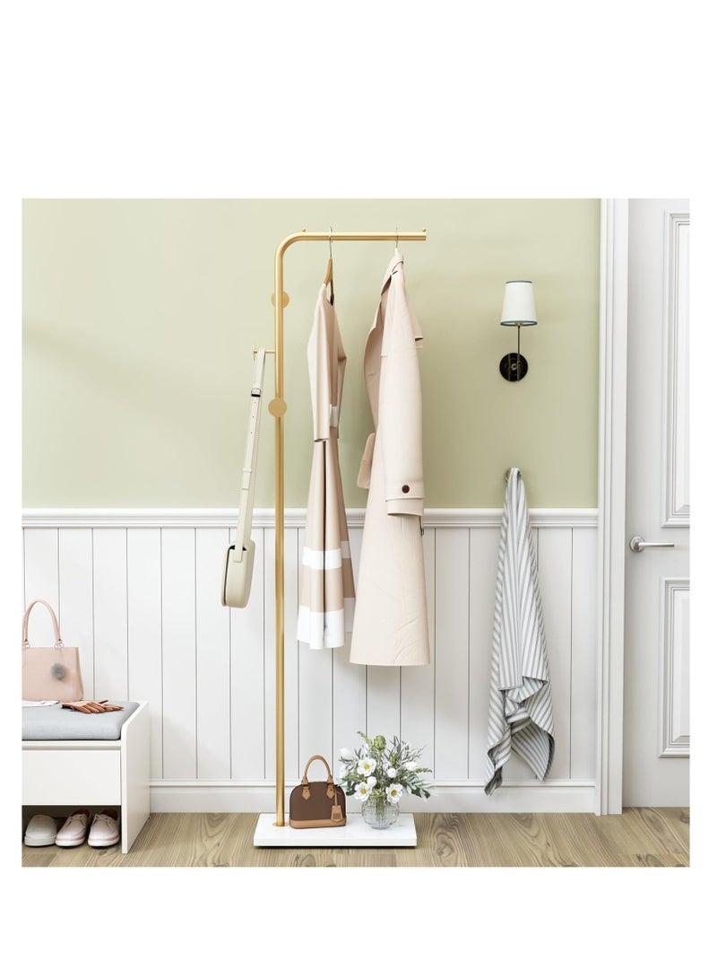Y&D Coat Rack Freestanding with Natural Marble, 67”Coat Hanger Stand with 3 Hooks Heavy Base Modern Coat Stand for Jackets, Suits, Dress Shirts, Dresses  - Image 5