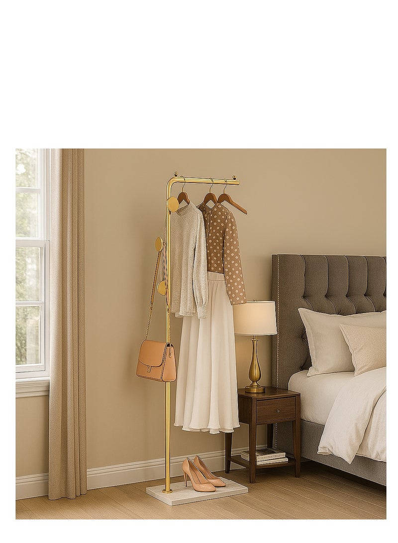 Y&D Coat Rack Freestanding with Natural Marble, 67”Coat Hanger Stand with 3 Hooks Heavy Base Modern Coat Stand for Jackets, Suits, Dress Shirts, Dresses  - Image 1
