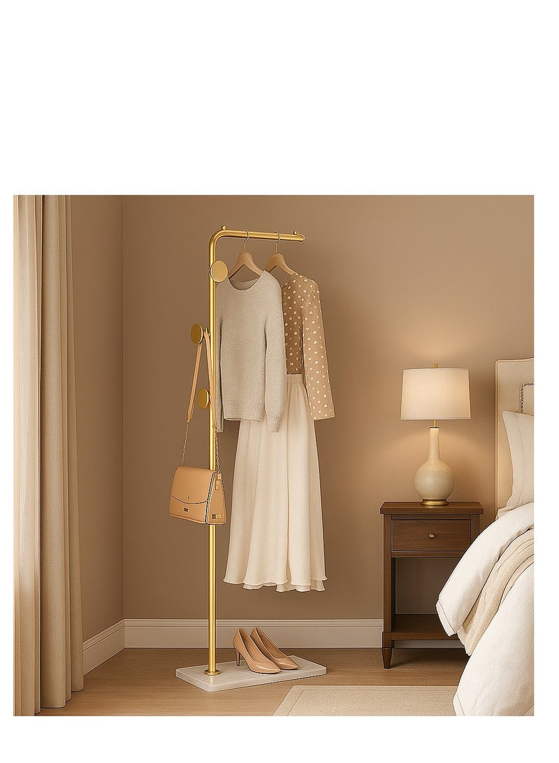 Y&D Coat Rack Freestanding with Natural Marble, 67”Coat Hanger Stand with 3 Hooks Heavy Base Modern Coat Stand for Jackets, Suits, Dress Shirts, Dresses - Image 3