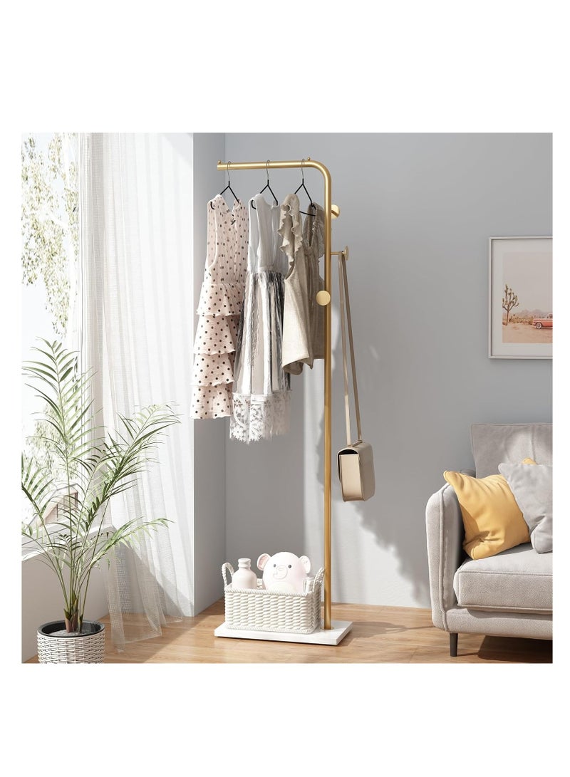 Y&D Coat Rack Freestanding with Natural Marble, 67”Coat Hanger Stand with 3 Hooks Heavy Base Modern Coat Stand for Jackets, Suits, Dress Shirts, Dresses - Image 1