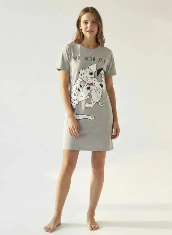 HAWRAA ABAYA Made With Love Cartoon Nightshirt - Grey