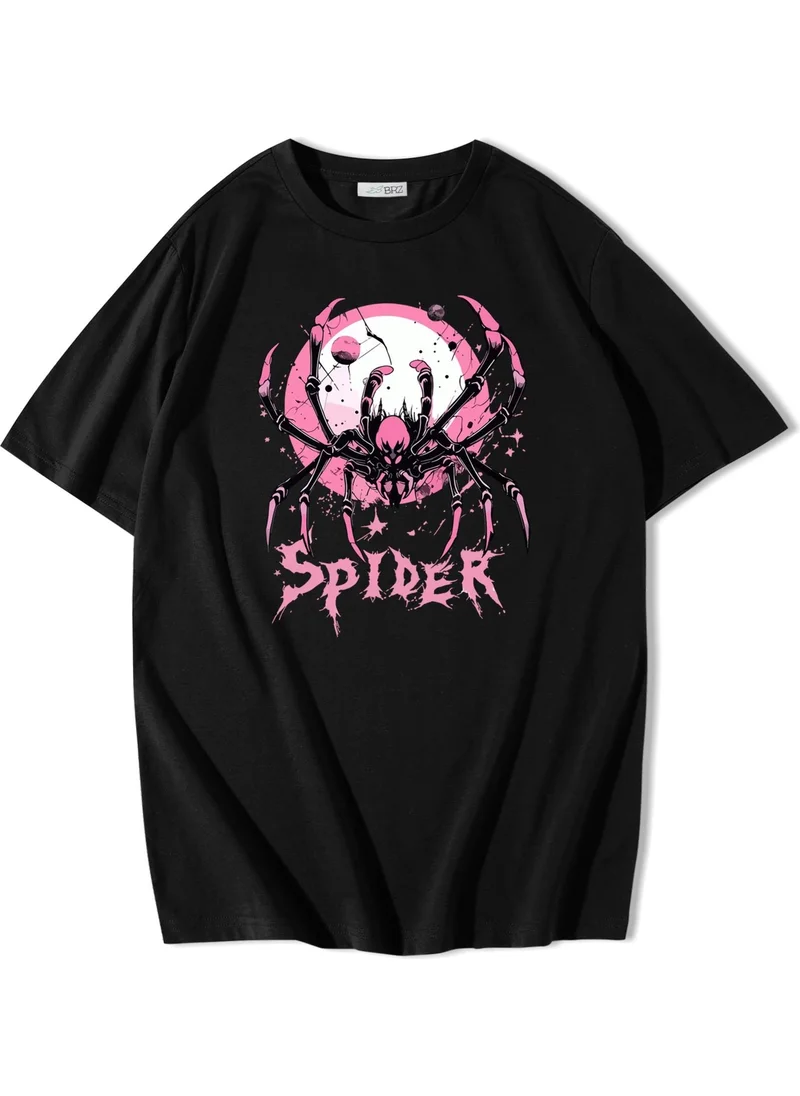 BRZ Collection Unisex Oversize Black Spider T-Shirt
