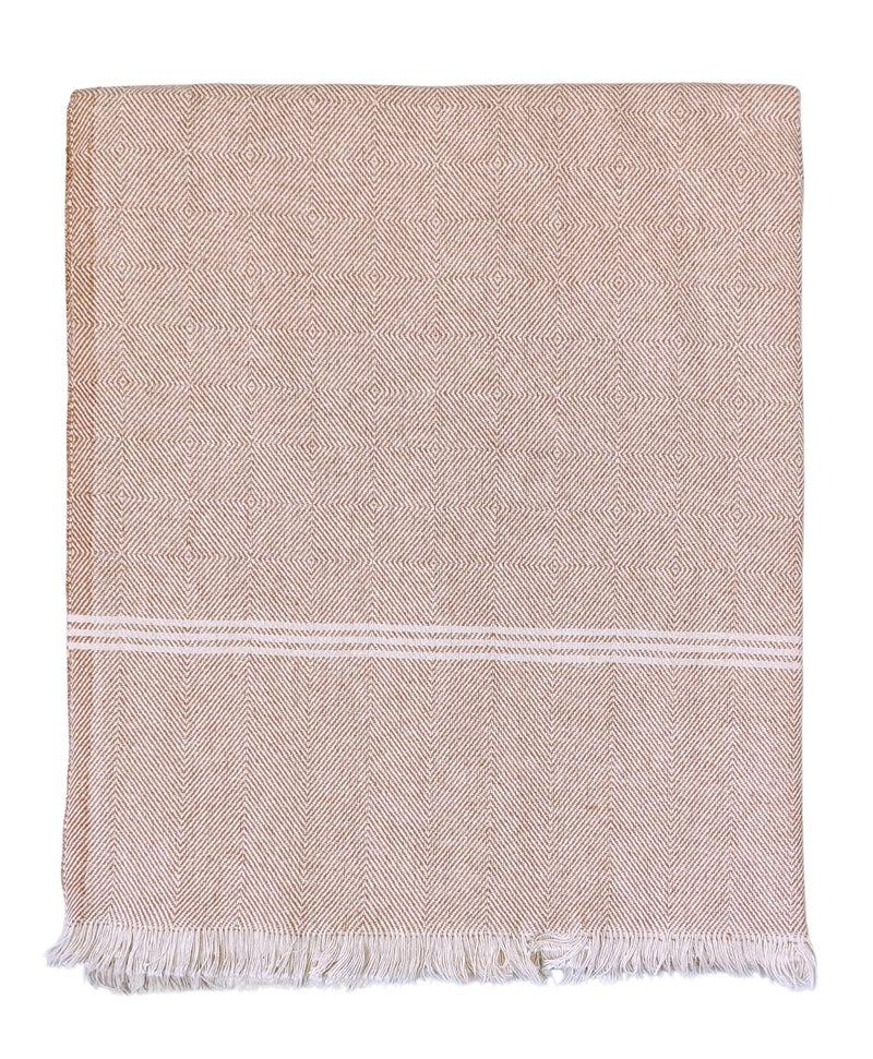Arvore Bunkaar Plain Pure Handloom Khes - 100% Desi Thick And Heavy Cotton 100 TC Khes/Summer Blanket/Chadar/Yoga Blanket (Wavy Brown 2) - Image 2