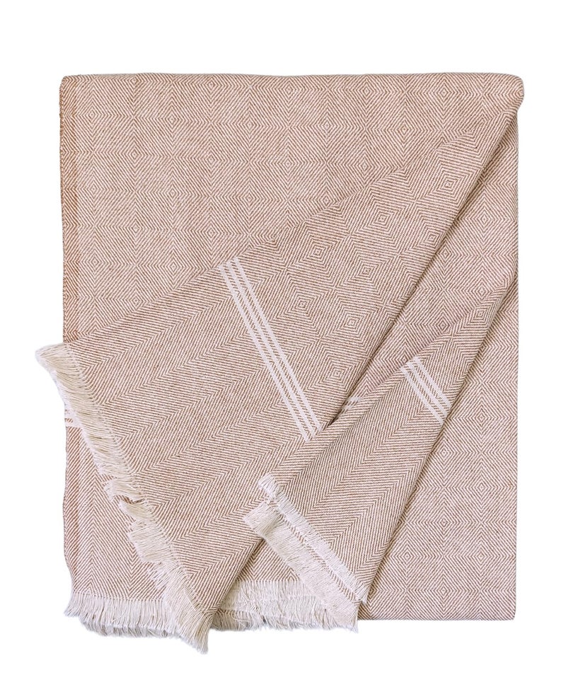Arvore Bunkaar Plain Pure Handloom Khes - 100% Desi Thick And Heavy Cotton 100 TC Khes/Summer Blanket/Chadar/Yoga Blanket (Wavy Brown 2) - Image 4