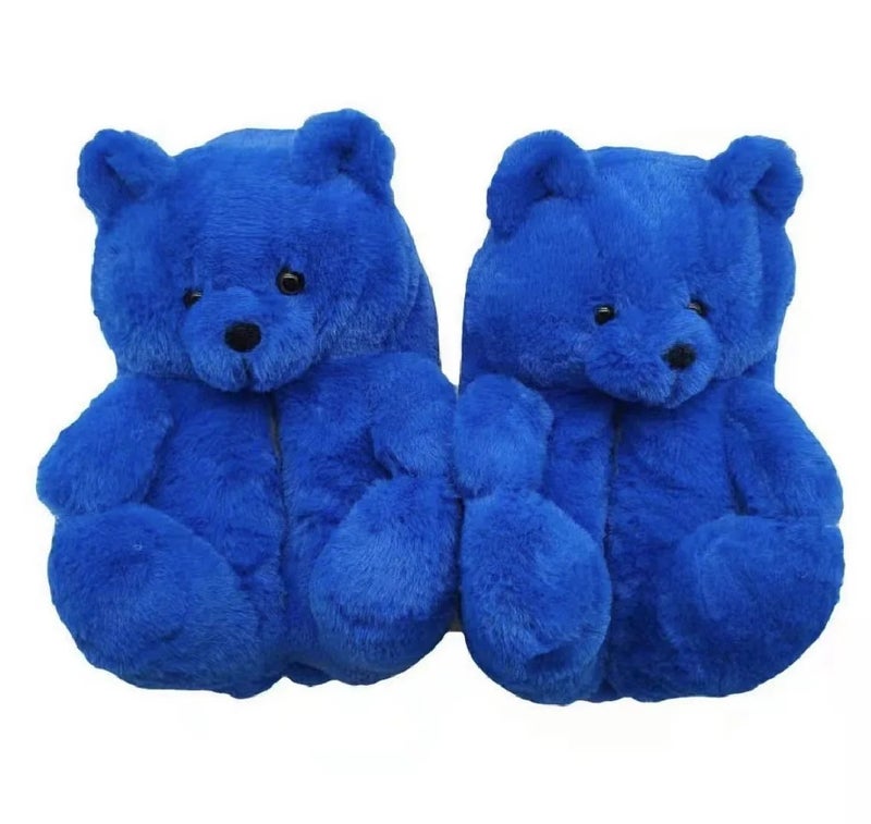Y&D Fashion Fur Winter Adult Kids House Shoes Home Fuzzy Plush Teddy Bear Slippers for Women Girls - Image 1