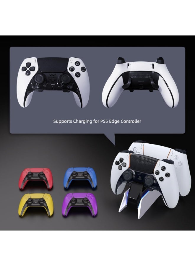 afbptek PS5 Controller Charger, PS5 Controller Charging Station Dock, Fast Dual Charging for Dualsense, Playstation 5 Controller with Wireless Controller Accessories, Blue LED ON/Off Automatically - Image 3