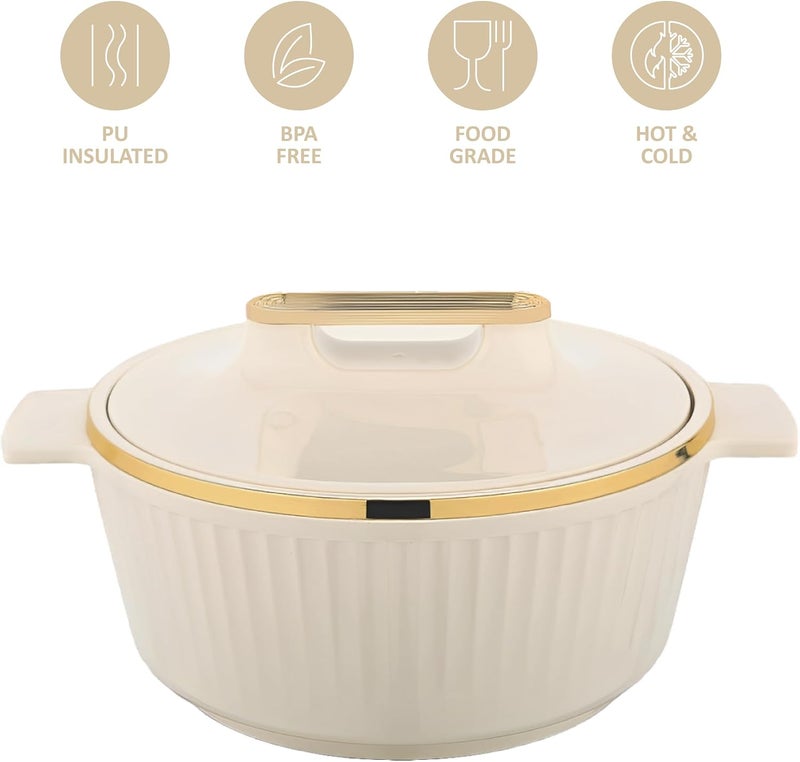 Asian Fancy Casserole – Stainless Steel Insulated Hotpot | Elegant & Heat-Retaining Design (BEIGE, 1.5,2.5,3.5L) - Image 3