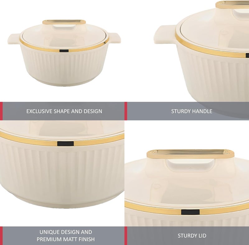 Asian Fancy Casserole – Stainless Steel Insulated Hotpot | Elegant & Heat-Retaining Design (BEIGE, 1.5,2.5,3.5L) - Image 2