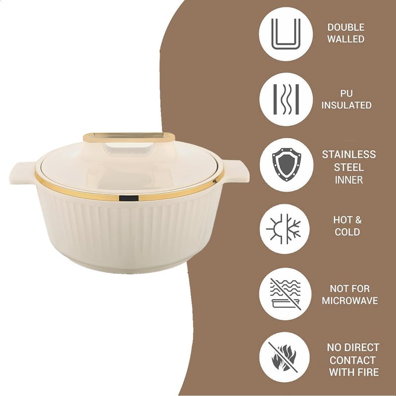 Asian Fancy Casserole – Stainless Steel Insulated Hotpot | Elegant & Heat-Retaining Design (BEIGE, 1.5,2.5,3.5L) - Image 5