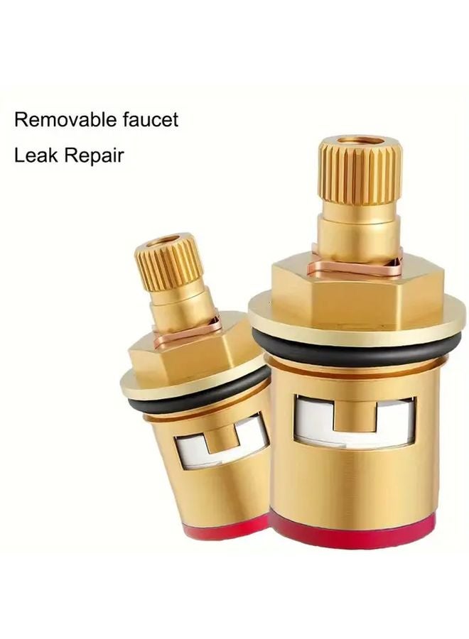 2pcs Brass Valve Stems With Ceramic Discs Hot Cold Faucet Cartridge Replacement - Image 3