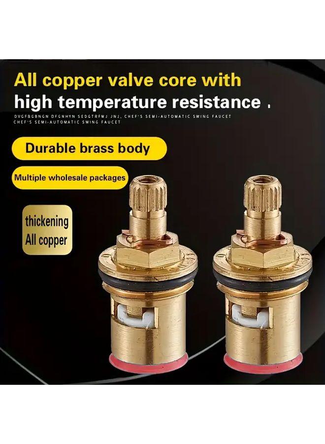 2pcs Brass Valve Stems With Ceramic Discs Hot Cold Faucet Cartridge Replacement - Image 2