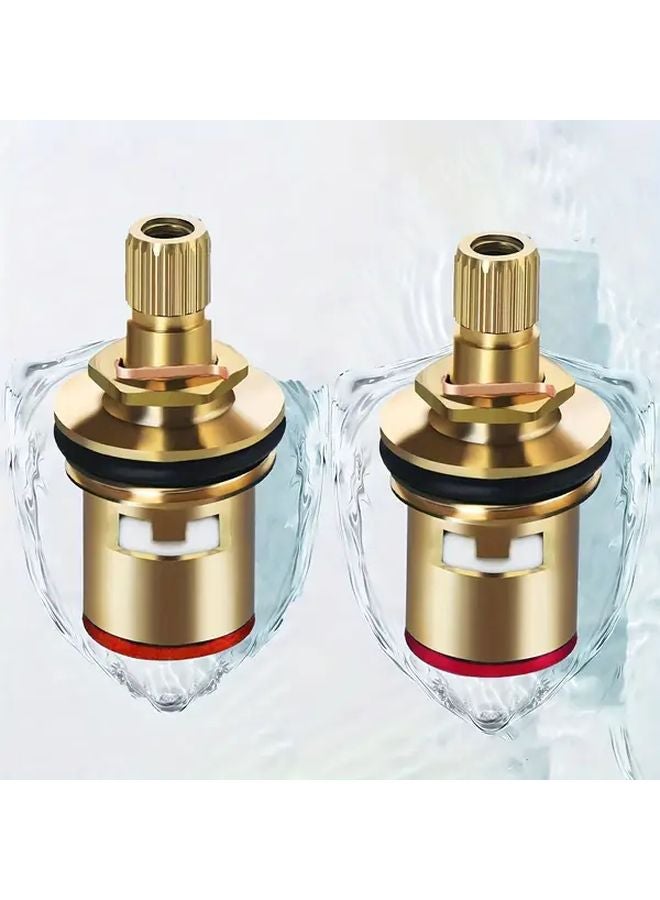 2pcs Brass Valve Stems With Ceramic Discs Hot Cold Faucet Cartridge Replacement - Image 5