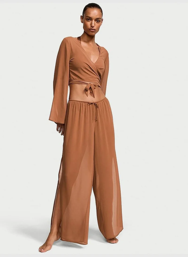 Victoria's Secret Sheer Crinkle Wrap Top