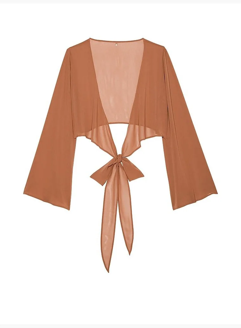 Victoria's Secret Sheer Crinkle Wrap Top
