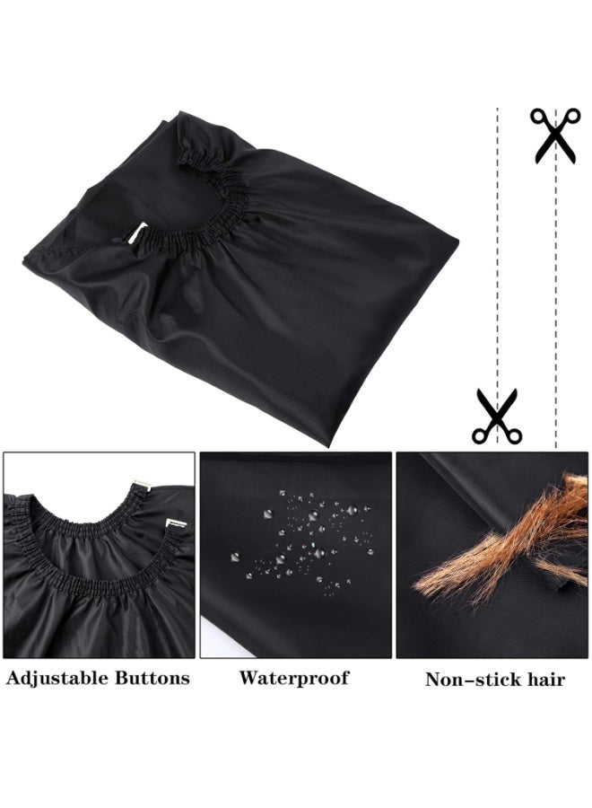 LUMYA 2PCS Hair Cutting Cape with Neck Duster Brush, Salon Cape Set for Barber, Haircut Accessories Kit, Professional Hair Cutting Tools, Black - Image 3