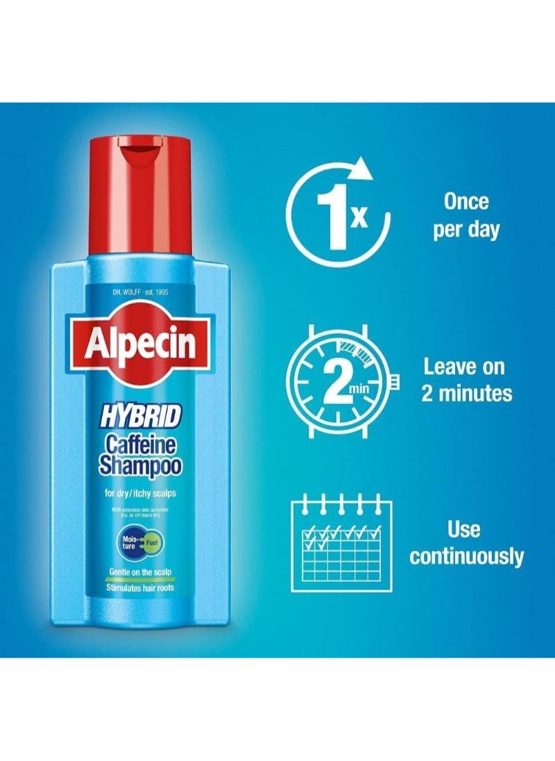 Alpecin lpecin Hybrid Shampoo Natural Hair Growth Shampoo for Sensitive and Dry Scalps 250ML  - Image 3