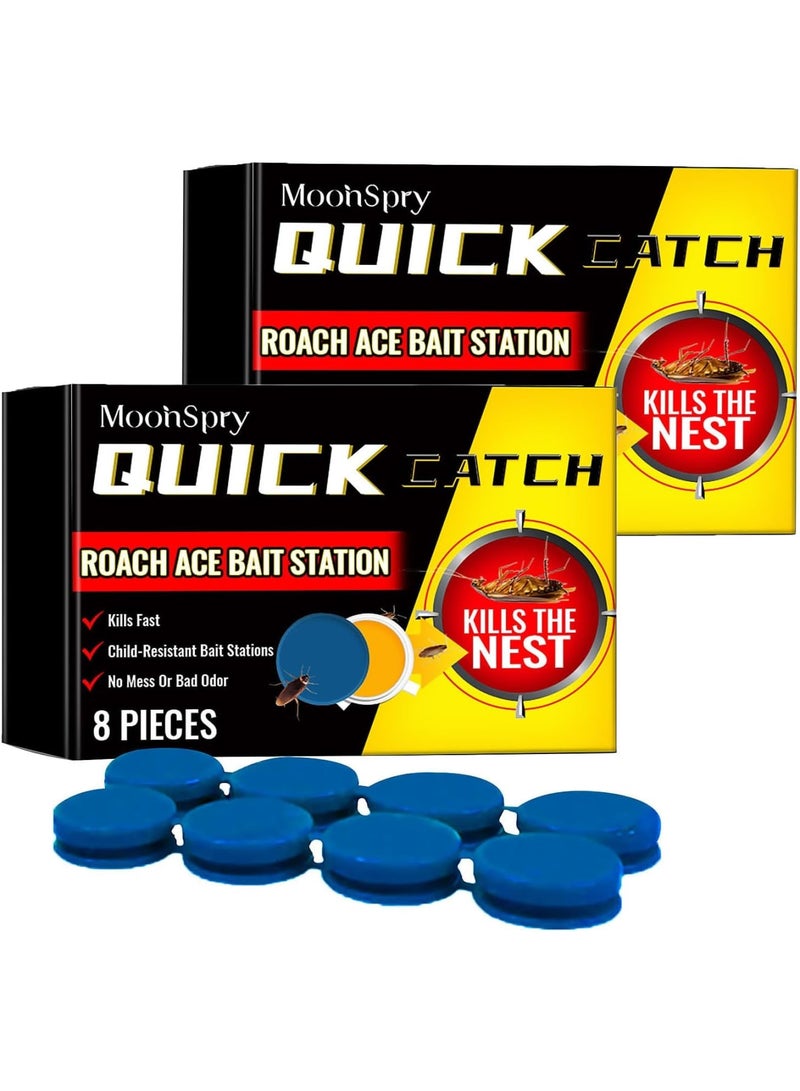 SYOSI Indoor/Outdoor Roach Traps, Natural Repellent for Cockroaches, Non-Toxic Roach Control Stations, Effective for Small & Large Cockroaches, Long-Lasting Protection(16 PCS)  - Image 1