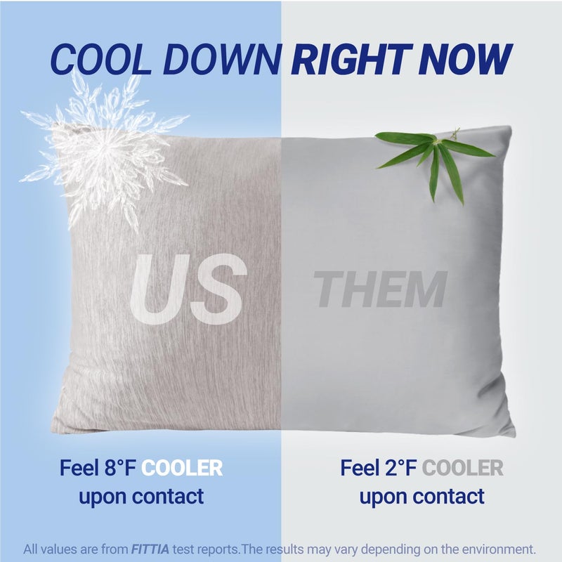 Fittia Body Cooling Pillow Cases for Hot Sleepers  20x54 Inches  Breathable Body Cooling Pillow Covers with Hidden Zipper  Both Sides Q-Max>0.45  Ideal for Night Sweats  Taupe - Image 2