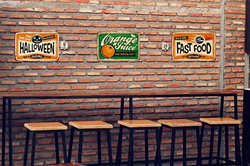 AOYEGO Orange Juice Tin Sign,Made from Real Fruit Green Vintage Metal Tin Signs for Cafes Bars Pubs Shop Wall Decorative Funny Retro Signs for Men Women 8x12 Inch - Image 4