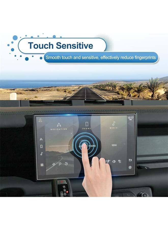 L&E Defender Screen Protector for Land Rover Defender Pivi Pro 11.4-inch Touch Screen, 9H Tempered Glass 2023 2024 Defender 90&110&130 Accessories HD Transparent Protective Film 11.4" - Image 4