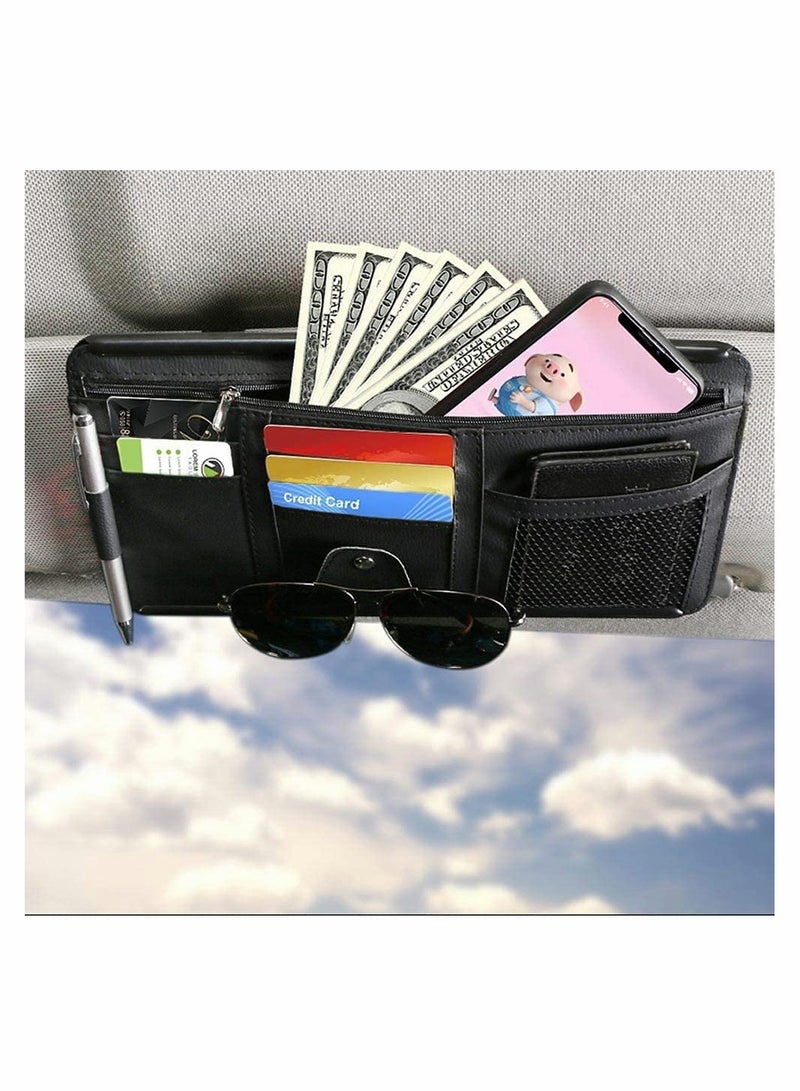Excefore Car Interior Accessories Pocket Organizer, Car Sun Visor Organizer Auto Visor Pocket(Black) - Image 5