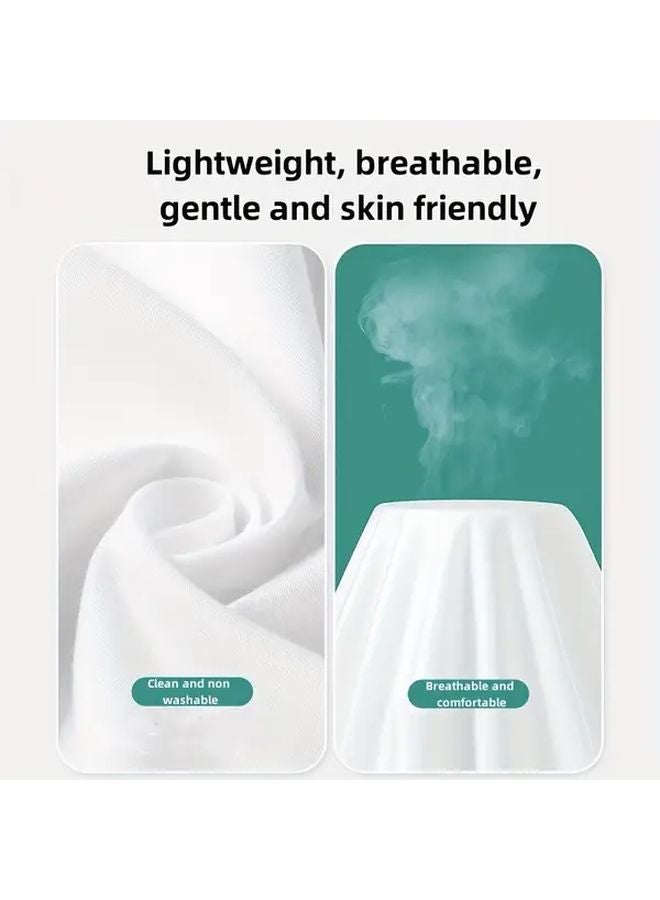 أغطية أسرّة بيضاء قابلة للتخلص مقاس سرير مزدوج مع غطاء لحاف ووسادتين 94 × 86 بوصة للفنادق والسفر والتخييم - Image 3