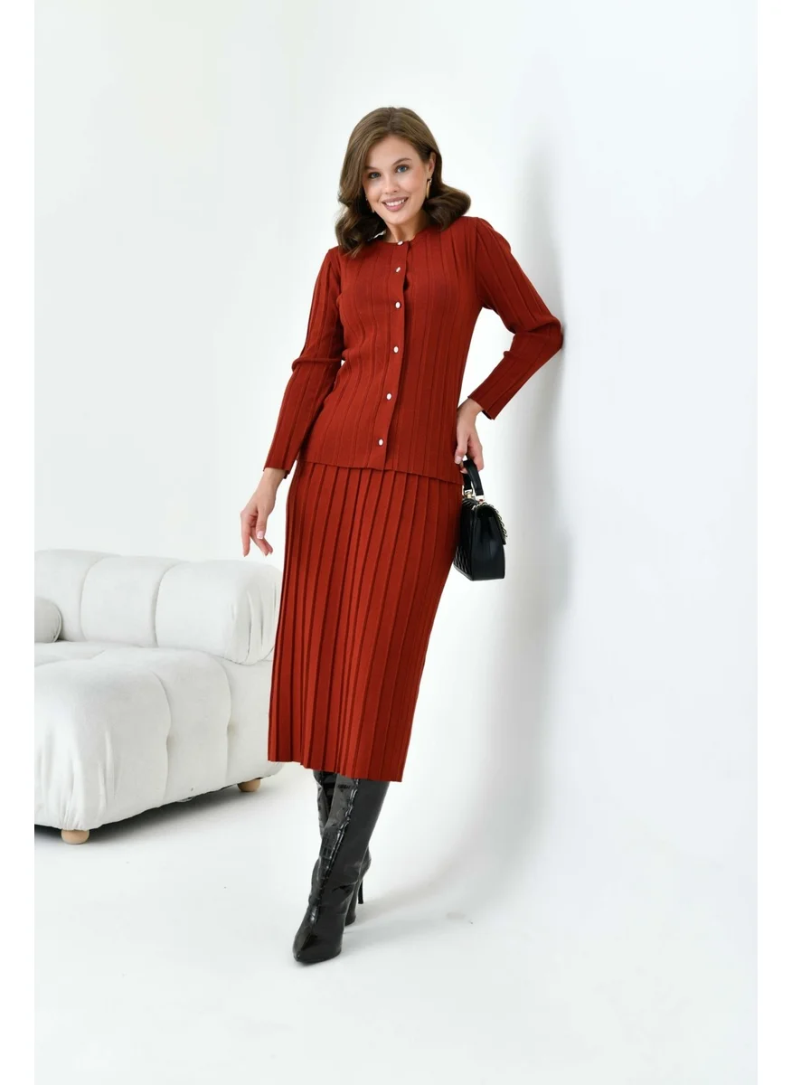 جارمي Women's Pleated Two Piece Set Tile