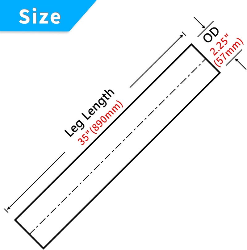 FGJQEFG 2.25 Inch Straight DIY Custom Mandrel Exhaust Pipe, 35 Inch Length, T304 Stainless Steel - Image 2